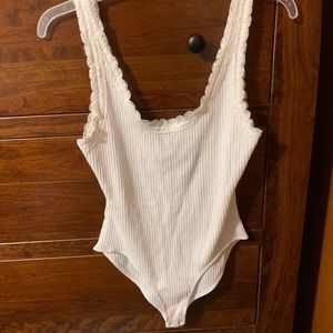 White Lace Trim One Piece